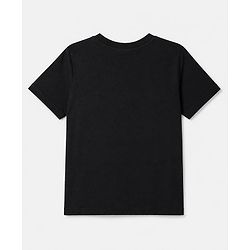 Pine Kids Cotton Knit T-Shirt with Half Sleeves and Alaskan Eagle Text & Eagle Print - Black
