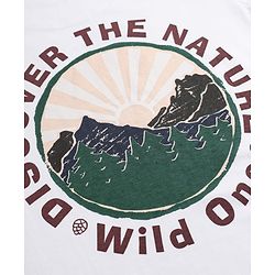Pine Kids 100% Cotton Knit Oversized T-Shirt with Half Sleeves and Nature Print - White