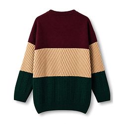 Pine Kids Knit Full Sleeves Pullovers With Cable KNit Design - Maroon