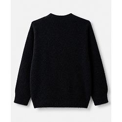 Pine Kids Pullover with Full Sleeves and Floral Embroidery in Black