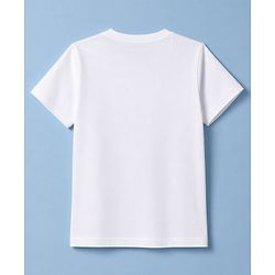 Pine Kids Cotton Knit Half Sleeves T-Shirt with London City Print - White