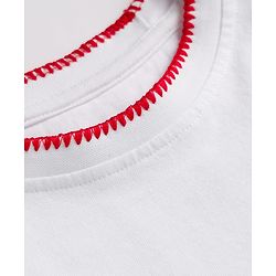 Pine Kids 100% Cotton Knit Solid T-Shirts with Half Sleeves - White