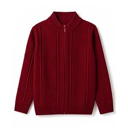 Pine Kids Knit Full Sleeves Front Open Sweater - Maroon