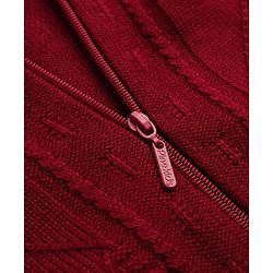 Pine Kids Knit Full Sleeves Front Open Sweater - Maroon