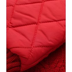 Pine Kids Knit Full Sleeves Quilted Front Open Sweater with Cable Knit Design in Red for 4-5 Years