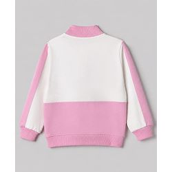 Pine Kids Cotton Looper Knit Full Sleeves Sweatshirt and Pant with Cut & Sew Detail and New York Print - Pink