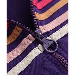 Pine Kids Looper Knit Full Sleeves Striped Winter Wear Suit - Navy Blue