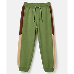 Pine Kids Looper Knit Full Sleeves Winter Wear Suit With Front Pocket & Campfire Text Print - Green