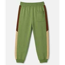 Pine Kids Looper Knit Full Sleeves Winter Wear Suit With Front Pocket & Campfire Text Print - Green