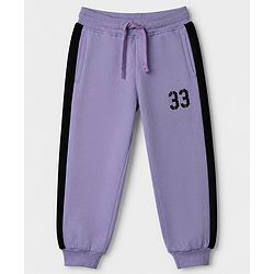 Pine Kids Cotton Looper Knit Full Sleeves Sweatshirt and Jogger with Courage 33 Print - Lavender