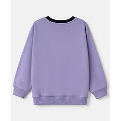 Pine Kids Cotton Looper Knit Full Sleeves Sweatshirt and Jogger with Courage 33 Print - Lavender