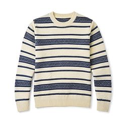 Pine Kids Knit Full Sleeves Striped Pullover - Offwhite