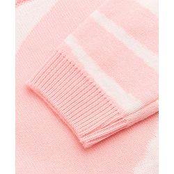 Pine Kids Knit Full Sleeves Abstract Waves Printed Pullover - Pink