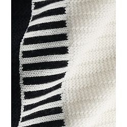 Pine Kids Knit Full Sleeves Striped Pullover - Black & White