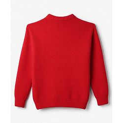 Pine Kids Pullover with Full Sleeves and Beads Applique in Red