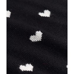 Pine Kids Knit Full Sleeves  Pullover with Heart Design - Black