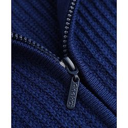 Pine Kids Knit Full Sleeves Front Open Sweater with Cable Knit Design - Blue