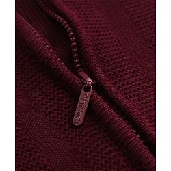 Pine Kids Knit Front Open Full Sleeves Hooded Sweater - Wine