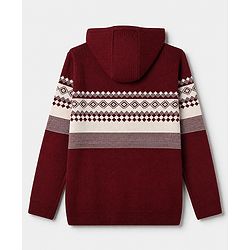 Pine Kids Knit Front Open Sweater with Full Sleeves in Bronze for 4-5 Years