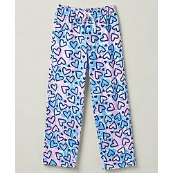 Pine Kids Cotton Knit Half Sleeves Co-Ords Shirt & Pyjama Night Suit with Heart Print - Turquoise