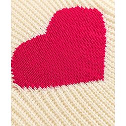Pine Kids Female Knit Full Sleeves Sweater Set with Heart Design - Off White