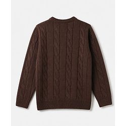 Pine Kids Knit Full Sleeves Sweater Set - Brown