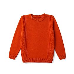 Pine Kids Knit Full Sleeves Sweater Set - Orange