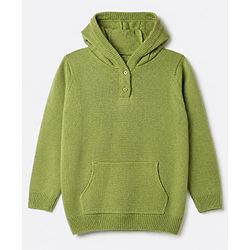 Pine Kids Knit Sweater Set with Full Sleeves in Green for 4-5 Years
