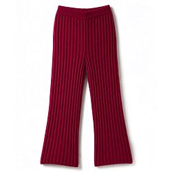 Pine Kids Knit Full Sleeves Solid Sweater Set - Red