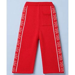 Pine Kids Knit Sweater Set with Full Sleeves and Reindeer Design in Red