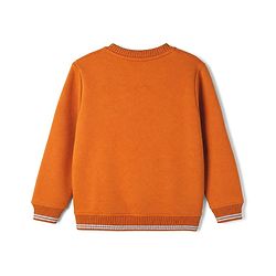 Pine Kids Cotton Mix Knit Sweatshirt with Full Sleeves and California State The Best Of The West Print in Orange