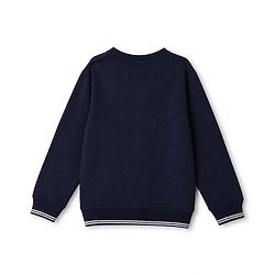 Pine Kids Cotton Mixes Knit Sweatshirt with Full Sleeves and Orlando Typography Print -Navy Blue