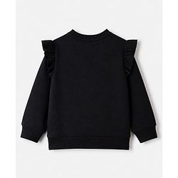 Pine Kids Cotton Blend Knit Sweatshirt with Full Sleeves and California Print - Black