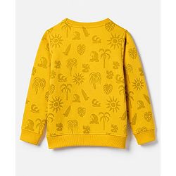 Pine Kids Knit Sweatshirt with Full Sleeves and Have Fun Print in Yellow