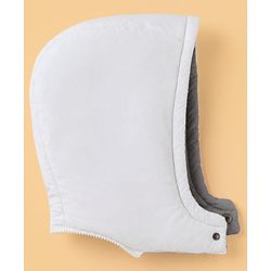 Pine Kids Woven Hoodie Jacket with Full Sleeves, Detachable Hood and Triangle Embroidery in White