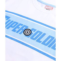 Pine Kids Marvel Single Jersey Knit Half Sleeves T-Shirt with Captain America Print - White