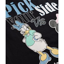 Pine Kids Disney Cotton Single Jersey Knit Half Sleeves T-Shirt with Front & Back Minnie and Daisy Print - Black