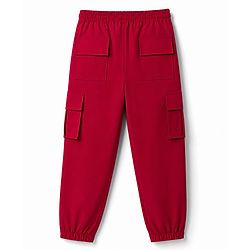 Pine Active Woven Ultra Light Performance Full Length Solid Cargo Pant -  Red