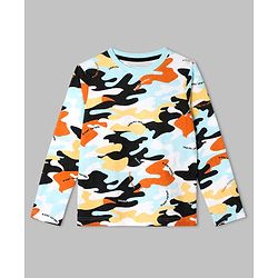 Pine Kids Cotton Knit Full Sleeves Co-Ords T-Shirt & Pyjama Night Suit with Abstract Print - White