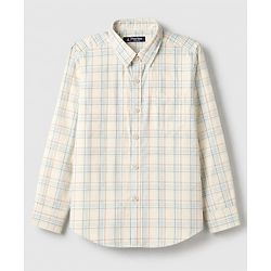 Pine Kids Cotton Woven Shirts and T-Shirt with Full Sleeves and Checks Print in White for 4 -5 Years