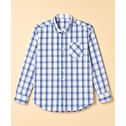 Pine Kids Cotton Woven Full Sleeves Checks Shirt - White