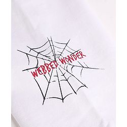 Pine Kids Marvel 100% Cotton Knit Sweatshirt with Full Sleeves and Spider-Man Print in White