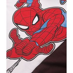 Pine Kids Marvel 100% Cotton Terry Knit Sweatshirt With Full Sleeves And Spiderman Print - White