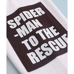 Pine Kids Marvel 100% Cotton Terry Knit Sweatshirt With Full Sleeves And Spiderman Print - White