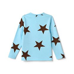 Pine Kids Cotton Knit Full Sleeves Co-Ords T-Shirt & Pyjama Night Suit with Star Print - Sky Blue