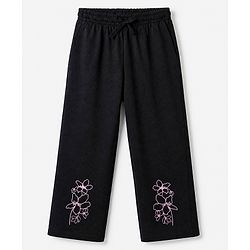 Pine Kids 100% Cotton Bio Washed Single Jersery 180 Gsm Knit Co-ord Shirt & Pajama Night Suit with Floral Print - Black