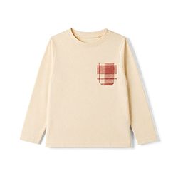 Pine Kids Cotton Knit Full Sleeves T-Shirt & Checks Pyjama Night Suit - Beige