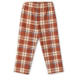 Pine Kids Cotton Knit Full Sleeves T-Shirt & Checks Pyjama Night Suit - Beige