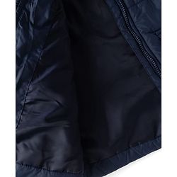 Pine Kids Marvel Woven Full Sleeves Padded Hooded Winter Jacket with Spiderman Badge - Navy Blue