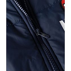 Pine Kids Marvel Woven Full Sleeves Padded Hooded Winter Jacket with Spiderman Badge - Navy Blue